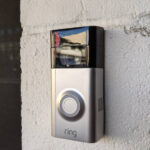 Honolulu - June 29, 2020:  Ring Doorbell 2 mounted on building entrance.  Rind doorbell is a  video doorbell that lets you see, hear and speak to people from your phone, tablet, or select Echo device.