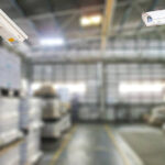 CCTV system security products chemical in warehouse of factory blur background.CCTV system security products chemical in warehouse of factory blur background.